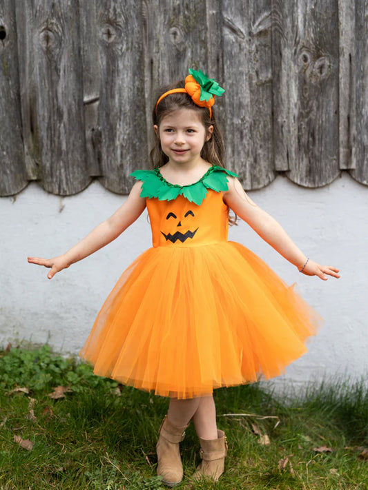 VESTIDO + DIADEMA PRINCESA PUMPKIN