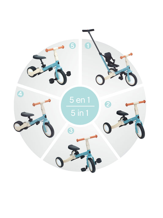 TRICICLO 5 EN 1 GYRO BLUE Olmitos KIDSME