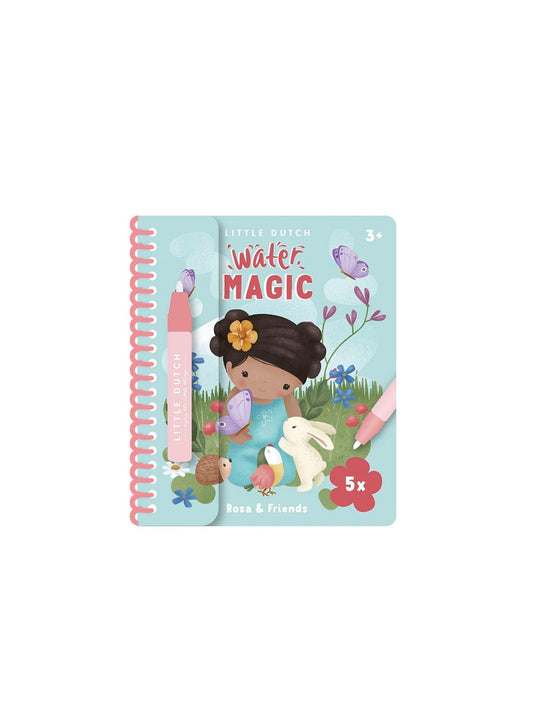LIBRO MÁGICO PINTAR CON AGUA ROSA & FRIENDS Little dutch KIDSME