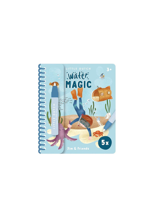 LIBRO MÁGICO PINTAR CON AGUA JIM & FRIENDS Little dutch KIDSME