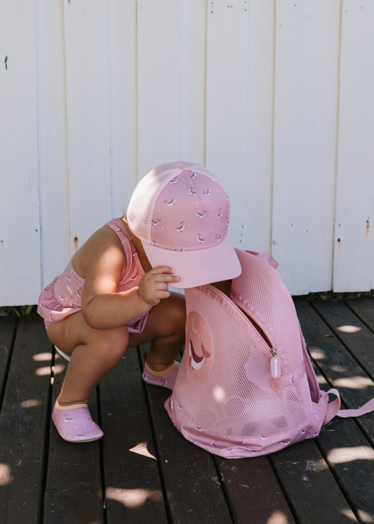 MOCHILA PLAYA ANTIARENA WHALE PINK Monneka KIDSME
