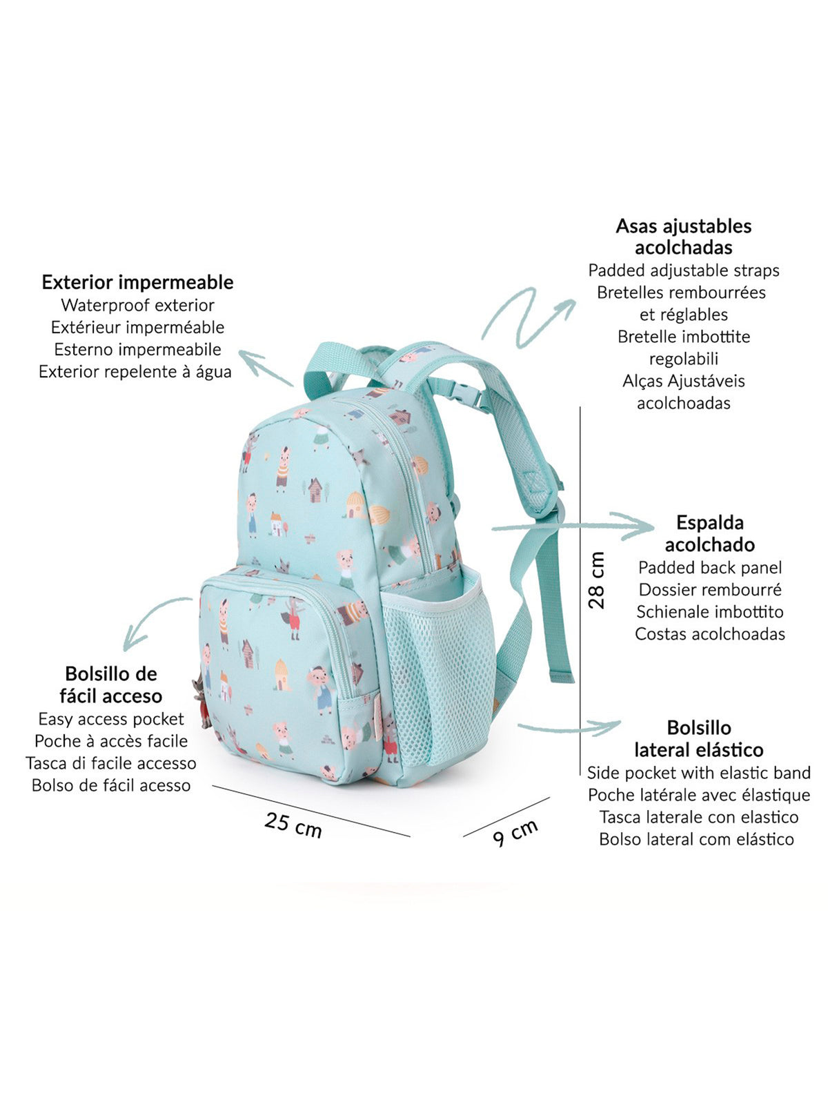 MOCHILA INFANTIL FUNNY LETTERS Tutete KIDSME
