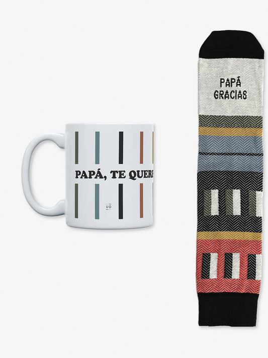 TAZA + CALCETINES "PAPÁ TE QUEREMOS INFINITO"
