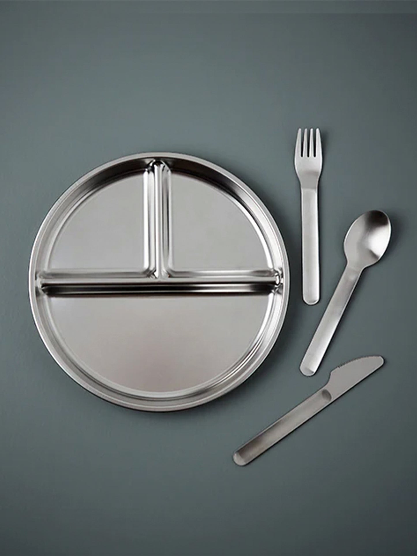 PLATO DE ACERO INOXIDABLE 3 COMPARTIMENTOS