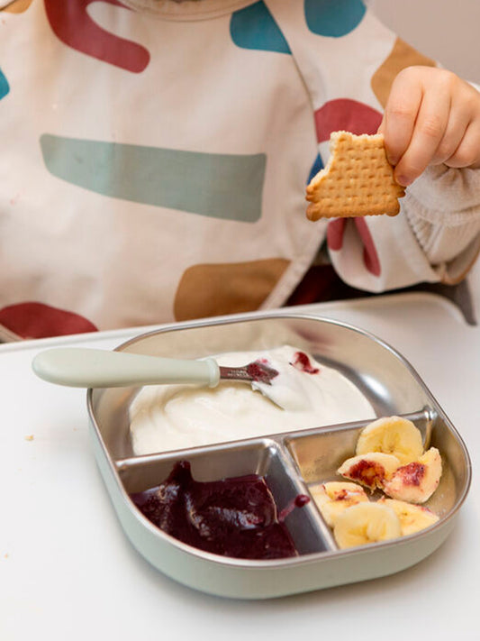 PLATO COMPART INOX APTO MICROONDAS VERDE Beaba KIDSME