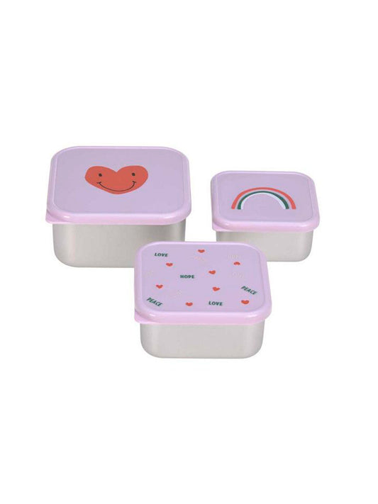 3 TUPPER-LUNCH BOX LAVENDER STEEL