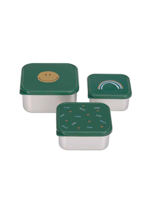 3 TUPPER-SMILE STEEL LUNCH BOX