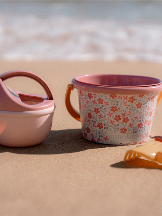 SET DE PLAYA 5 PIEZAS FLORES ROSA