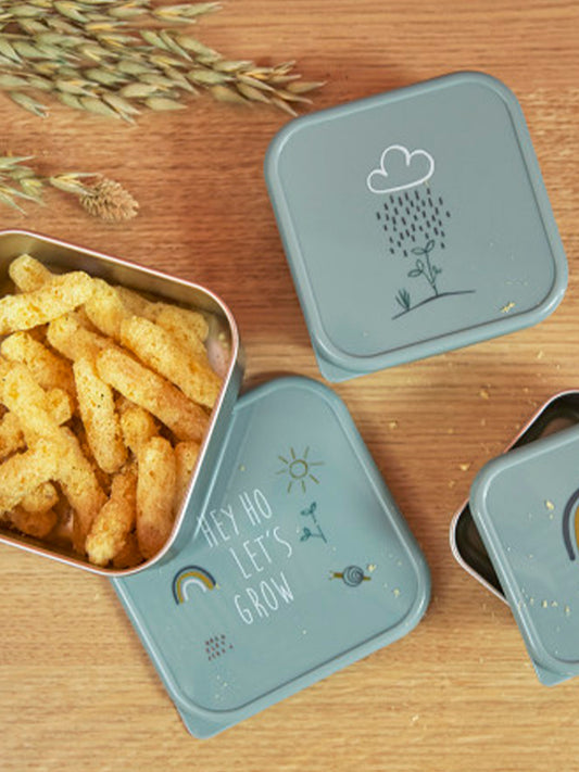 3 TUPPER-CAJA ALMUERZO ACERO RAINBOW Lassig KIDSME