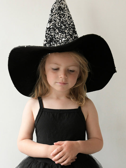 SOMBRERO BRUJA TERCIOPELO Y LENTEJUELAS Rockahula KIDSME