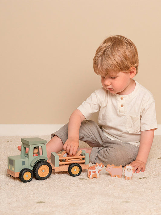 TRACTOR GRANJA CON TRAILER Little dutch KIDSME