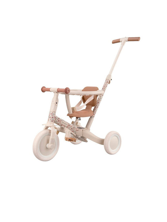 TRICICLO CON BARRA EVOLUTIVO BLANCO FLORES Little dutch KIDSME