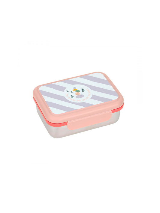 TUPPER-CAJA ALMUERZO ACERO INOX EXPLORER PINK Lassig KIDSME