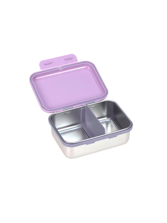 TUPPER-CAJA ALMUERZO ACERO INOX HEART LILAC Lassig KIDSME