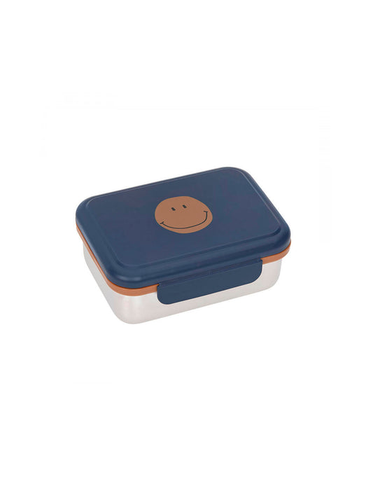 TUPPER-CAJA ALMUERZO ACERO INOX SMILE NAVY Lassig KIDSME