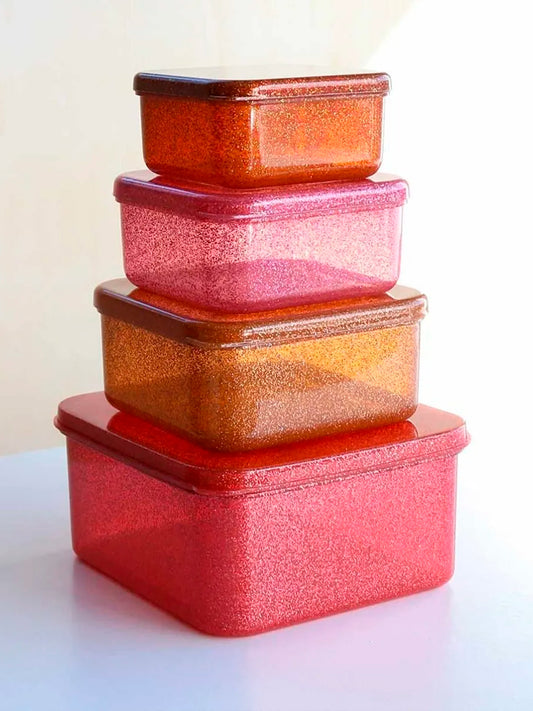 SET 4 CAJAS DE ALMUERZO GLITTER A little lovely company KIDSME