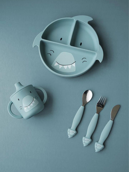 CUBIERTOS SILICONA 3 PIEZAS MR.SHARK Trixie KIDSME