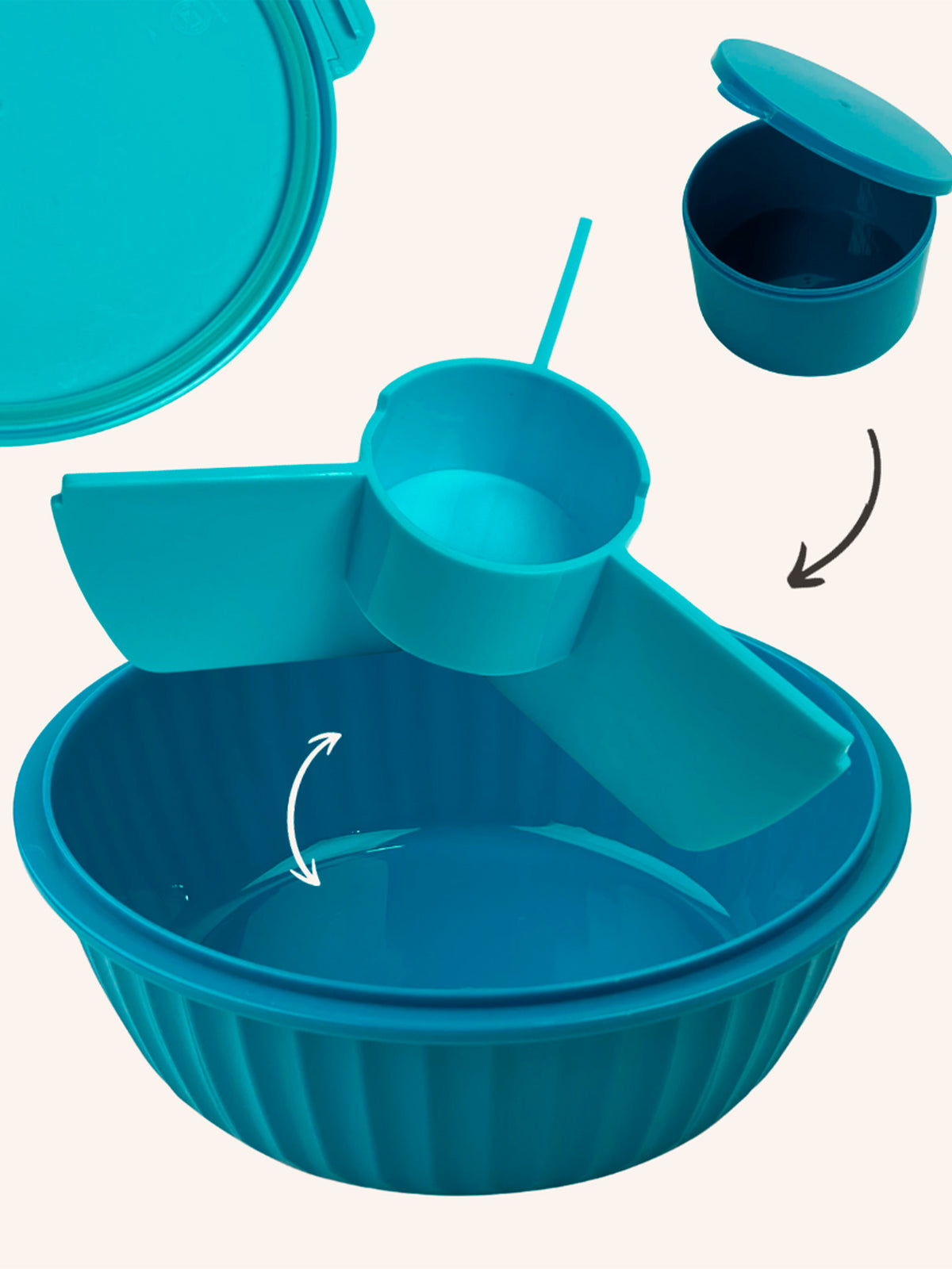 YUMBOX POKE BOWL 3 SECCIONES AQUA Kidsme Store KIDSME