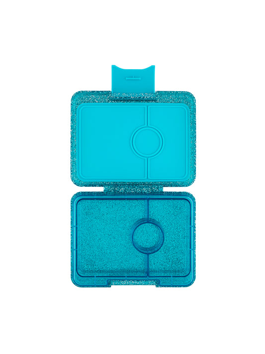 YUMBOX SNACK 3 SECTIONS AQUA GLITTER