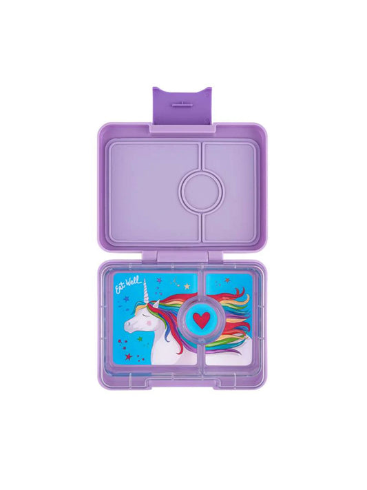 YUMBOX SNACK 3 SECTIONS UNICORN PURPLE