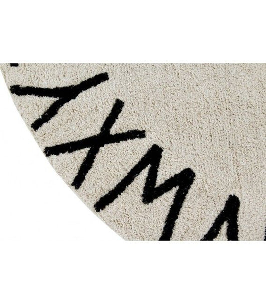 ALFOMBRA LAVABLE ROUND ABC NATURAL-BLACK Kidsme Store KIDSME