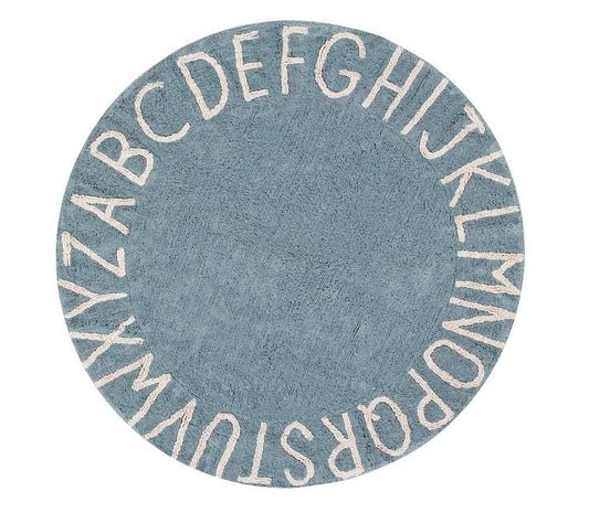 ALFOMBRA LAVABLE ROUND ABC NATURAL-BLUE Kidsme Store KIDSME