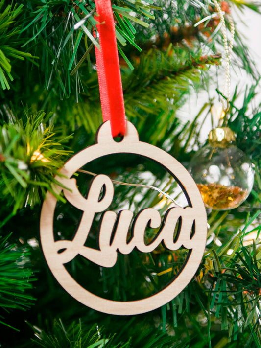 BOLA MADERA NAVIDAD PERSONALIZADA Kidsme KIDSME