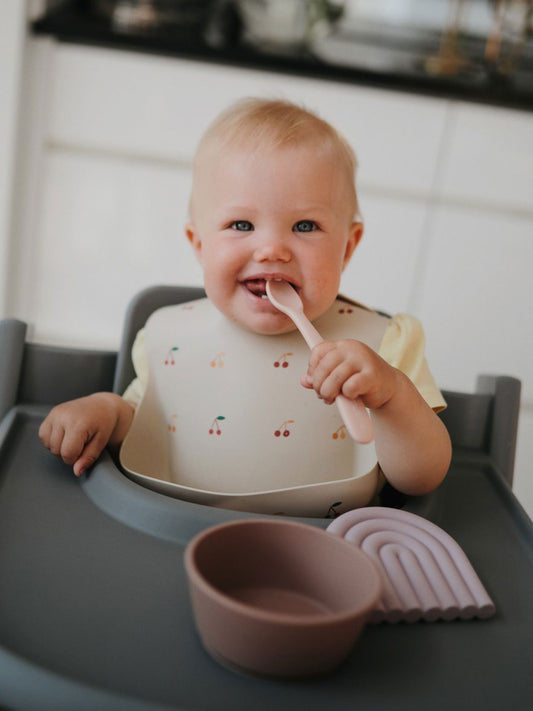 BOL SILICONA CON VENTOSA CLOUDY MAUVE Mushie KIDSME