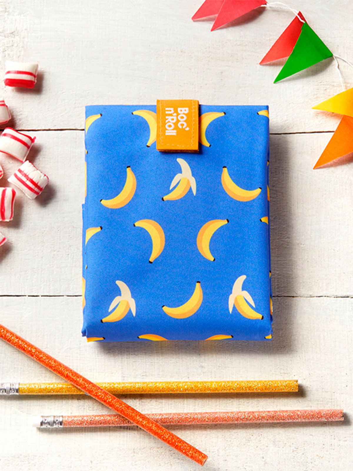 PORTA BOCADILLOS BOC'N'ROLL FRUITS BANANA Boc'n'Roll KIDSME