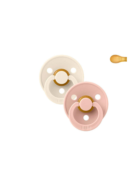 PACK 2 CHUPETES BIBS SIMÉTRICA IVORY/BLUSH 2 TALLAS BIBS KIDSME