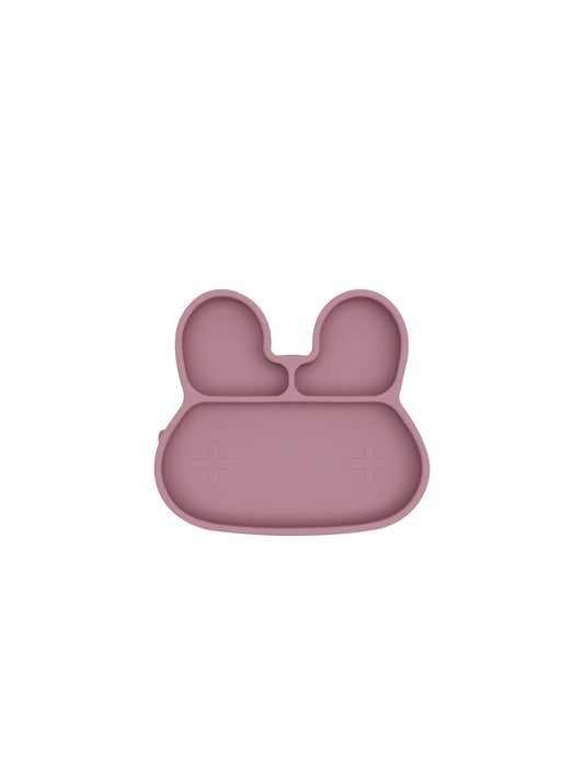 PLATO CON VENTOSA CONEJO ROSA EMPOLVADO we might be tiny KIDSME