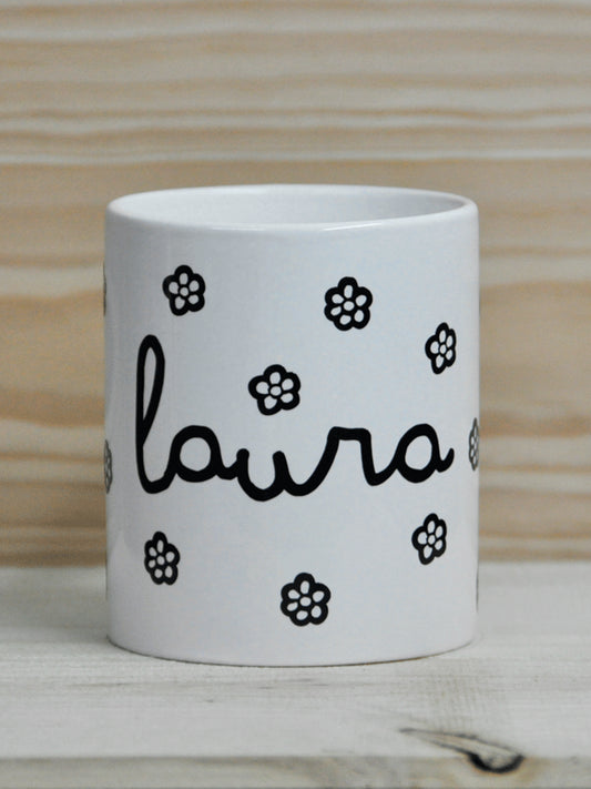 TAZA PERSONALIZADA FLORES Kidsme store KIDSME