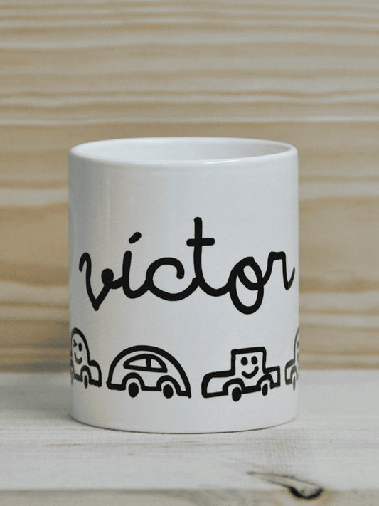 TAZA PERSONALIZADA COCHES Kidsme store KIDSME