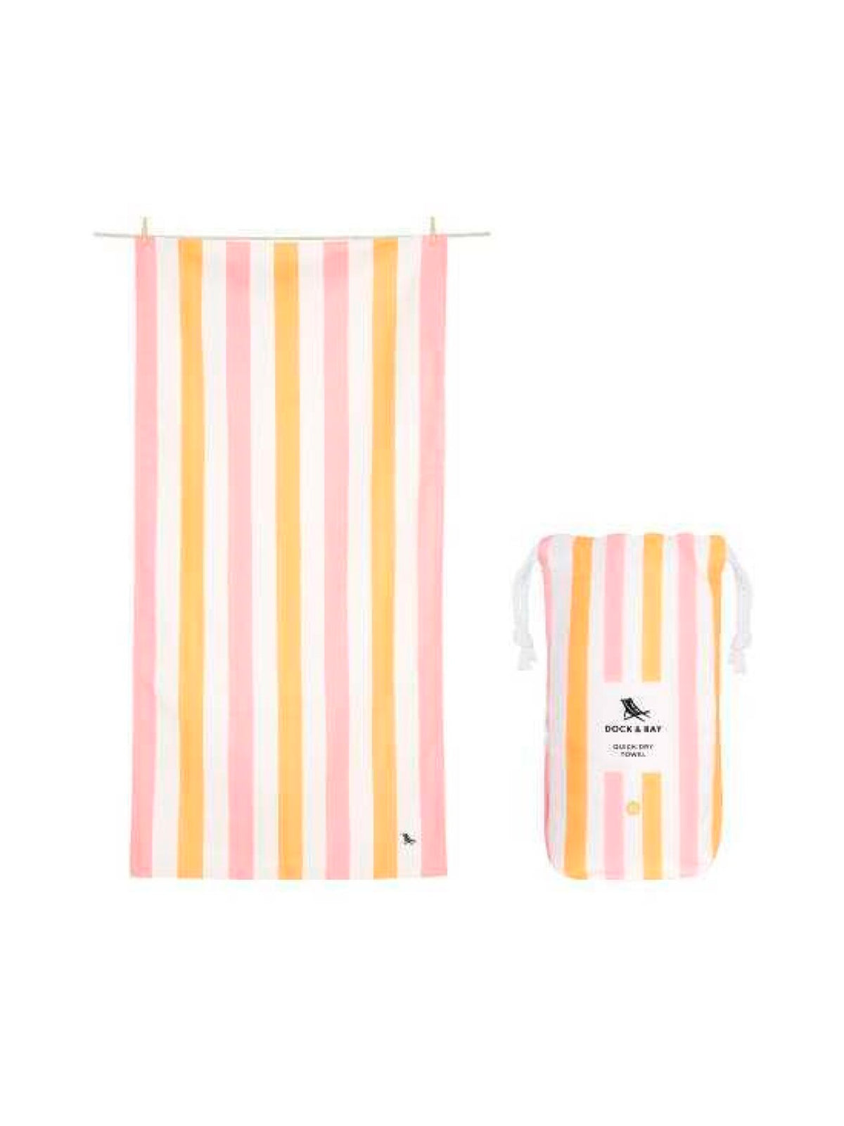 TOALLA PLAYA MICROFIBRA SUMMER CORAL-MOSTAZA PASTEL Dock & Bay KIDSME