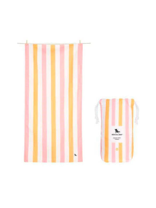 TOALLA PLAYA MICROFIBRA SUMMER CORAL-MOSTAZA PASTEL Dock & Bay KIDSME