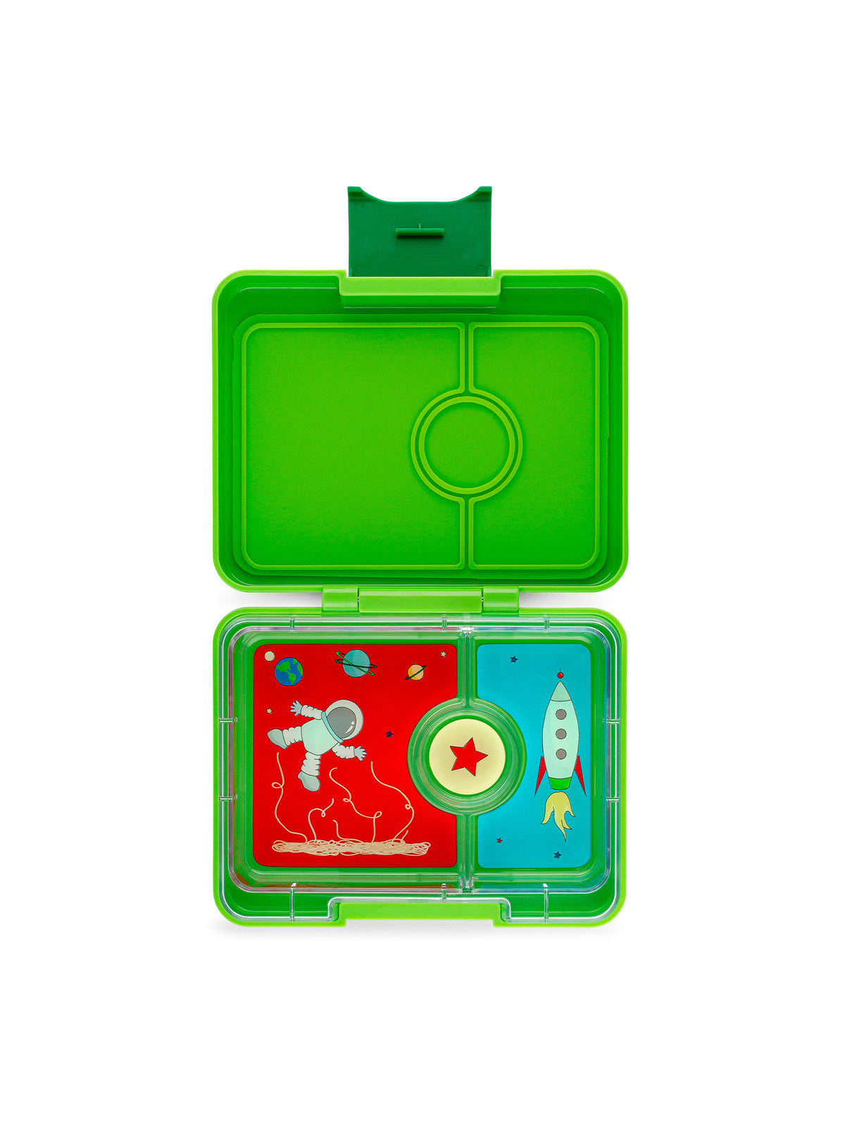 YUMBOX SNACK 3 SECCIONES ROCKET TRAY LIME GREEN Yumbox KIDSME
